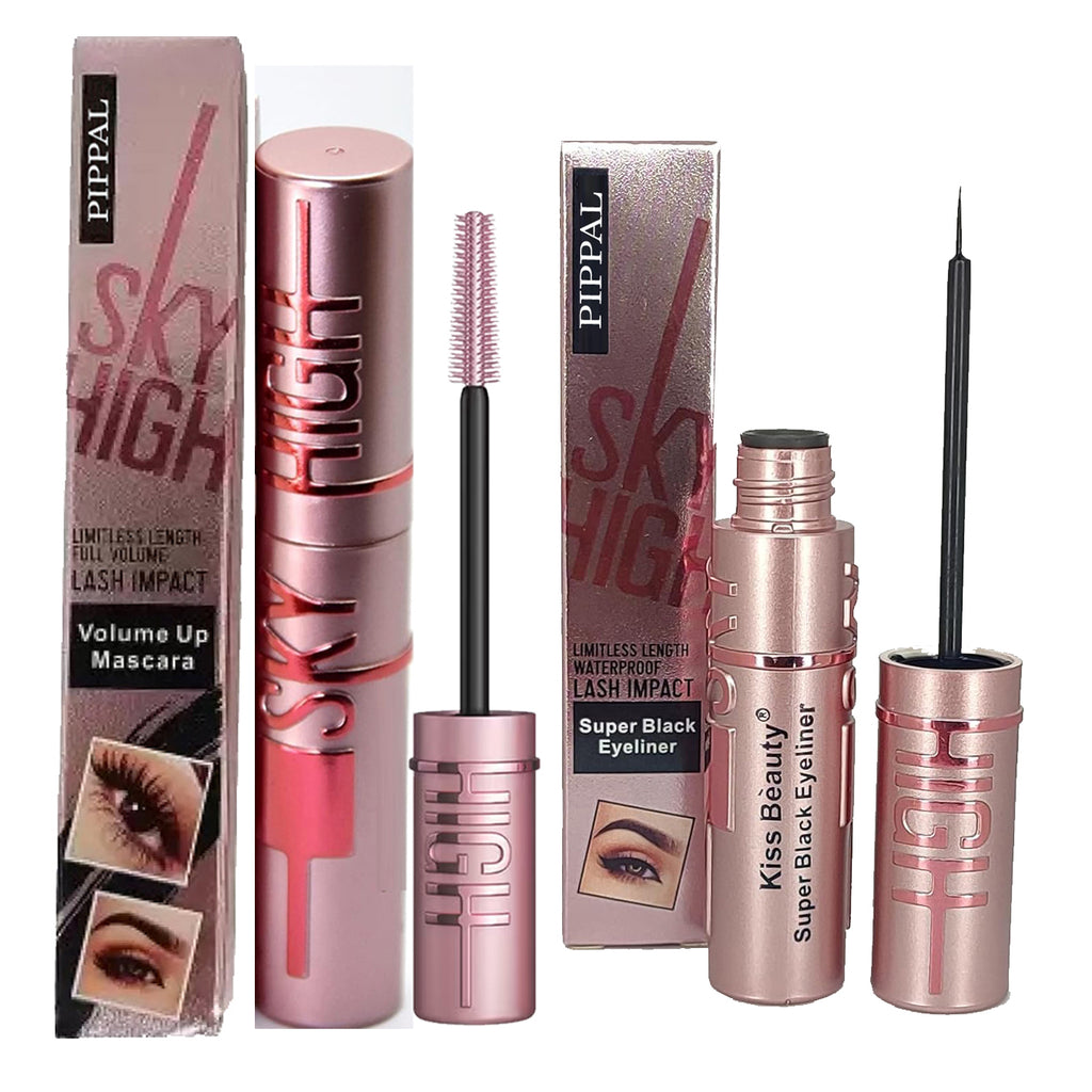 Sky High Eyeliner + Volumizing Mascara (2-in-1) – Waterproof, Long Lasting & Bold Lashes 😍
