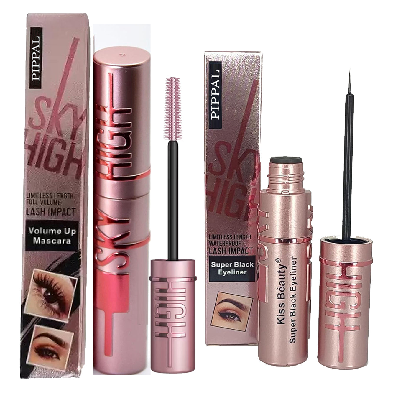 Sky High Eyeliner + Volumizing Mascara (2-in-1) – Waterproof, Long Lasting & Bold Lashes 😍