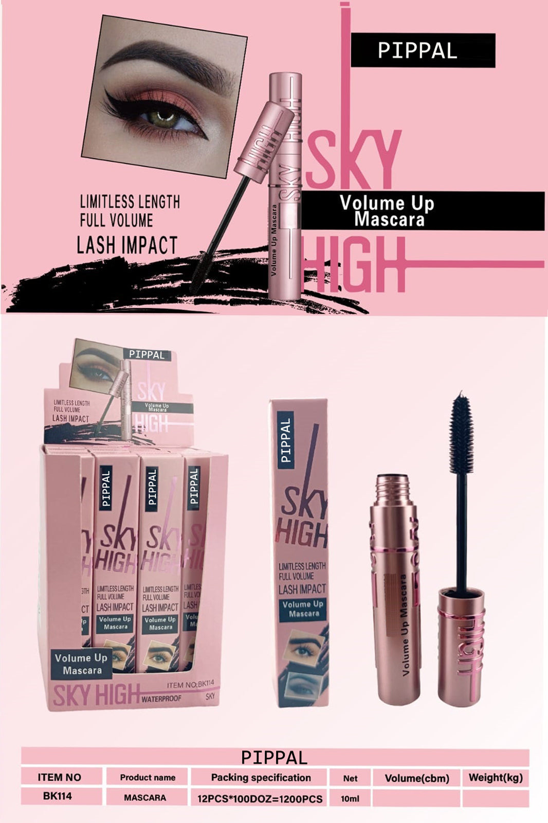 Sky High Eyeliner + Volumizing Mascara (2-in-1) – Waterproof, Long Lasting & Bold Lashes 😍
