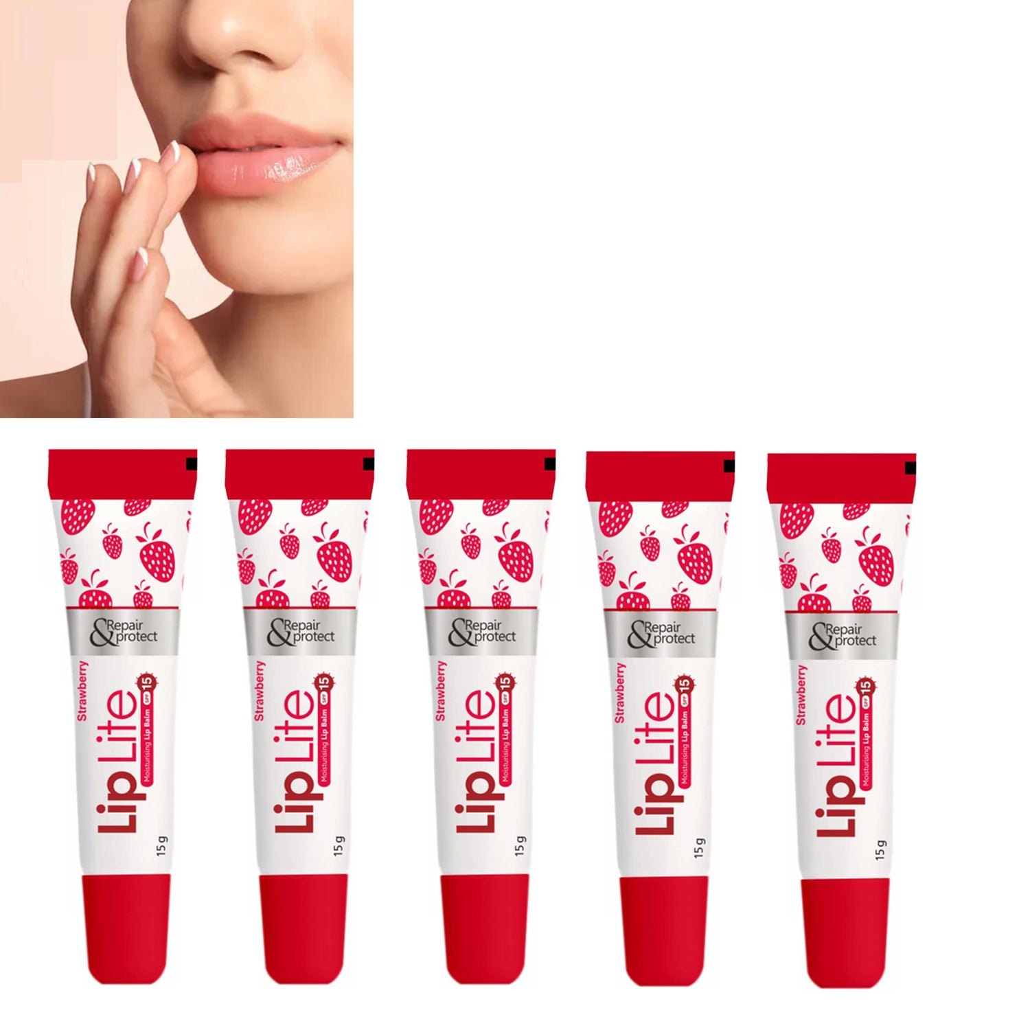 🍓 Strawberry Lip Balm Pack of 5 – Soft, Smooth & Pink Lips All Day 💋✨