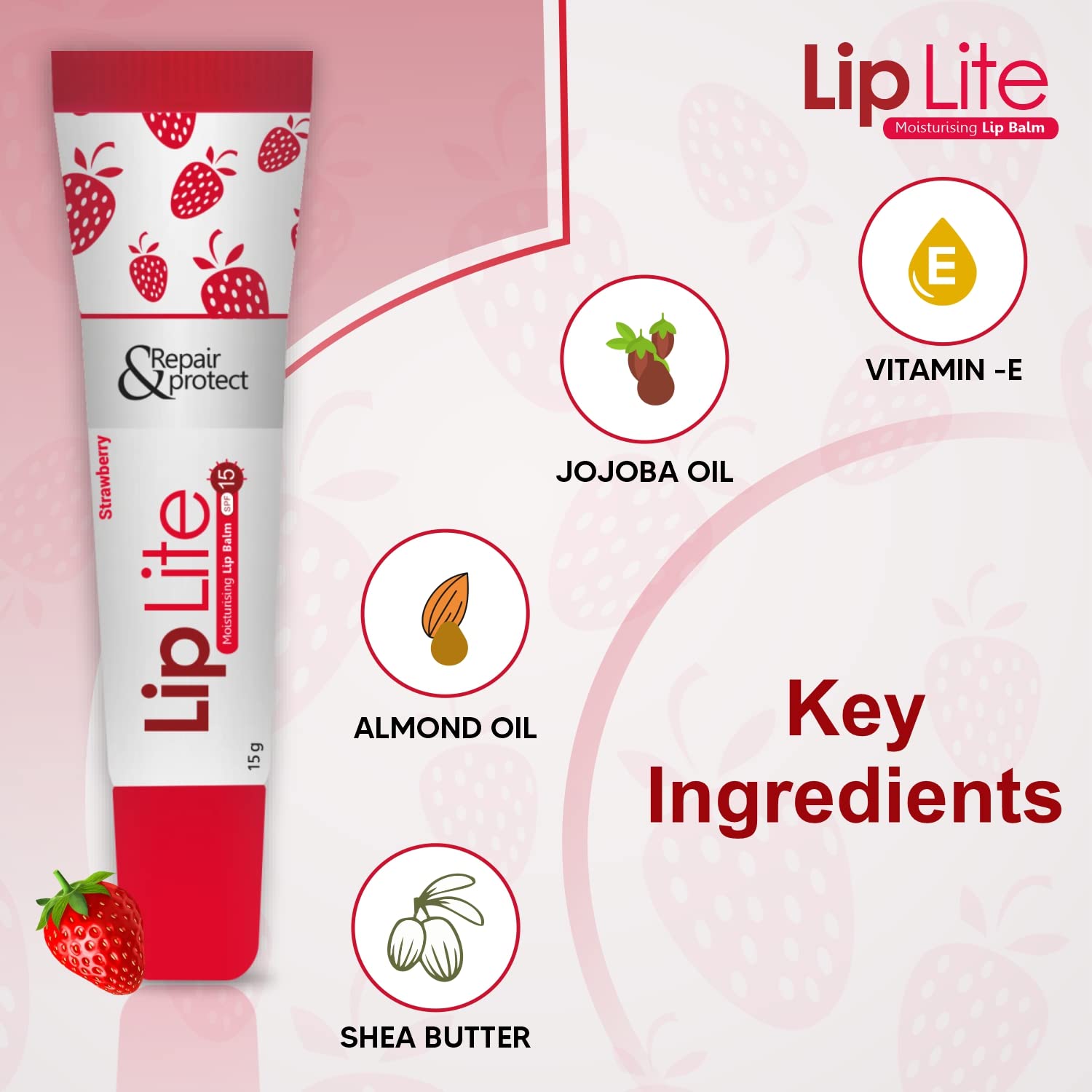 🍓 Strawberry Lip Balm Pack of 5 – Soft, Smooth & Pink Lips All Day 💋✨