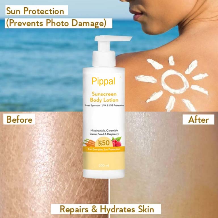 WishCare Sunscreen Body Lotion SPF 50 PA+++ – UV Protection & Moisturizing (200ml)