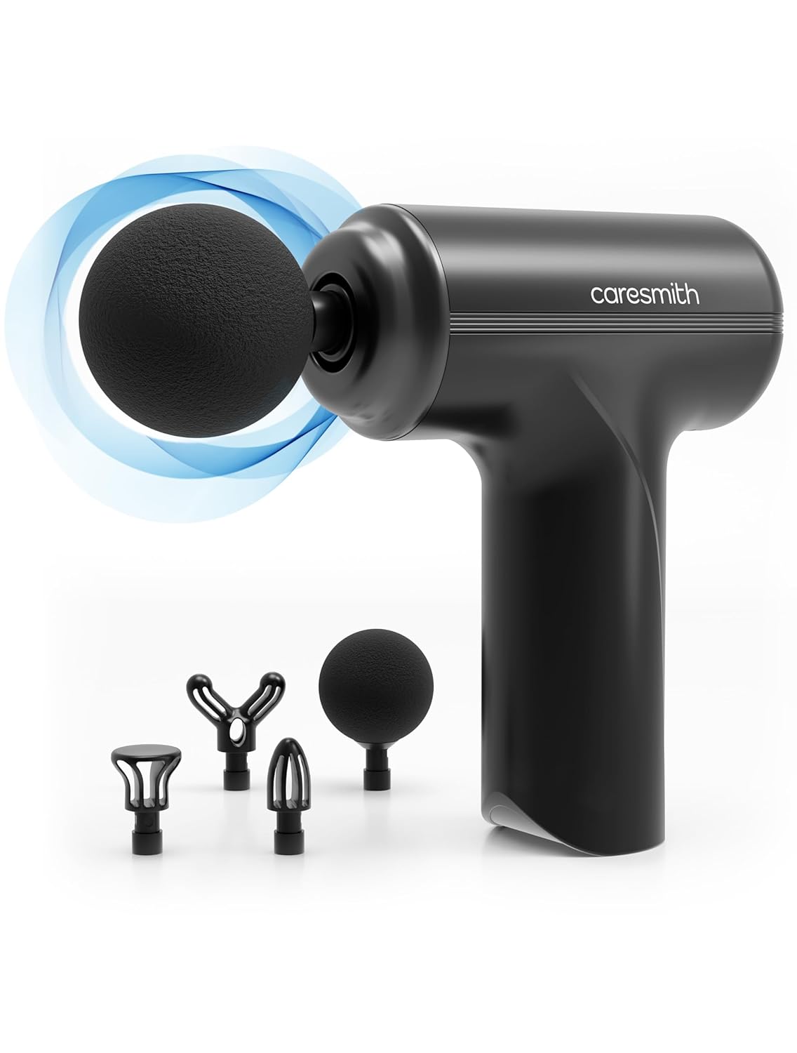 CARESMITH Charge Go Massage Gun – Deep Tissue Body Massager for Pain Relief | 4 Heads | Full Body Recovery