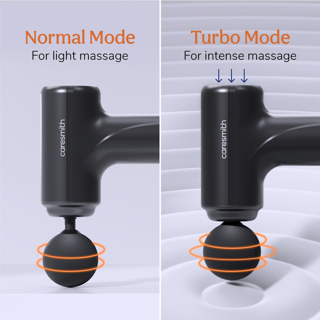 CARESMITH Charge Go Massage Gun – Deep Tissue Body Massager for Pain Relief | 4 Heads | Full Body Recovery