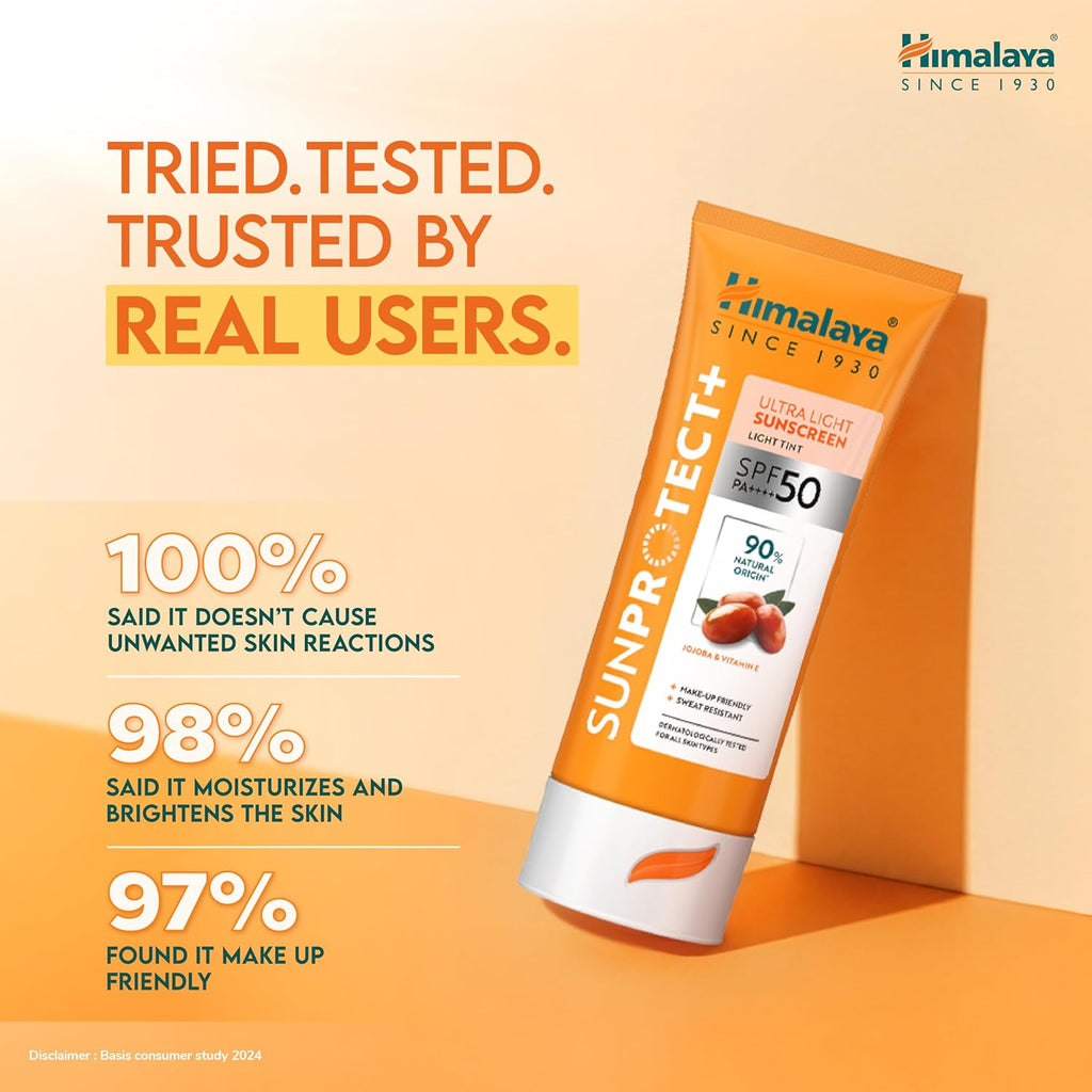 Himalaya Sun Protect+ Ultra Light Sunscreen SPF 50 PA+++ | Daily UV Protection