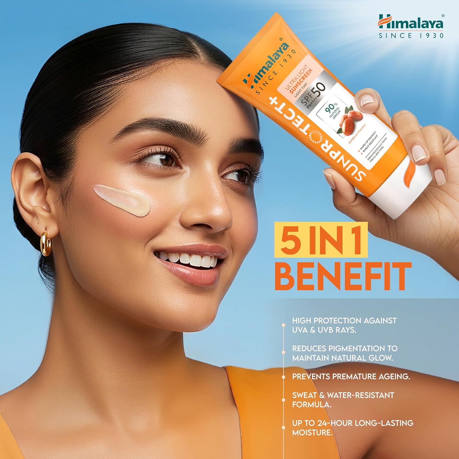 Himalaya Sun Protect+ Ultra Light Sunscreen SPF 50 PA+++ | Daily UV Protection