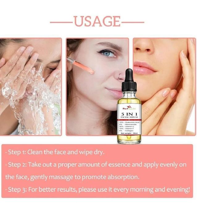 5 in 1 Facial Serum 60 ml Pack of 2 - Glowing Skin in 7 Days ✨