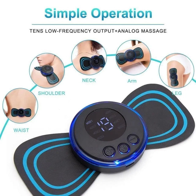 Mini Electric Massager – 8 Modes & 19 Levels | Rechargeable Pain Relief Device for Full Body